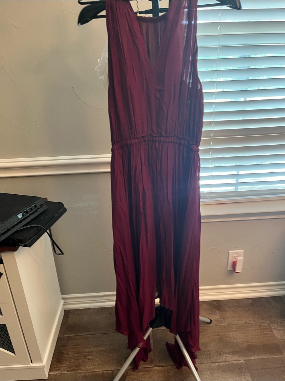 Michael Kors Sleeveless V-Neck Maxi Dress in Wine